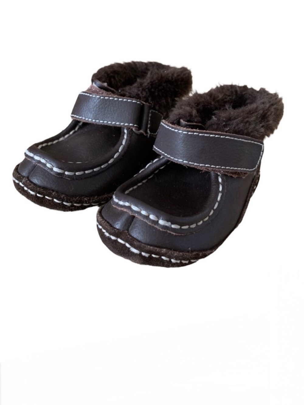 Leather boots moccasins 4 kids faux fur lined booties treaded bottom walkers